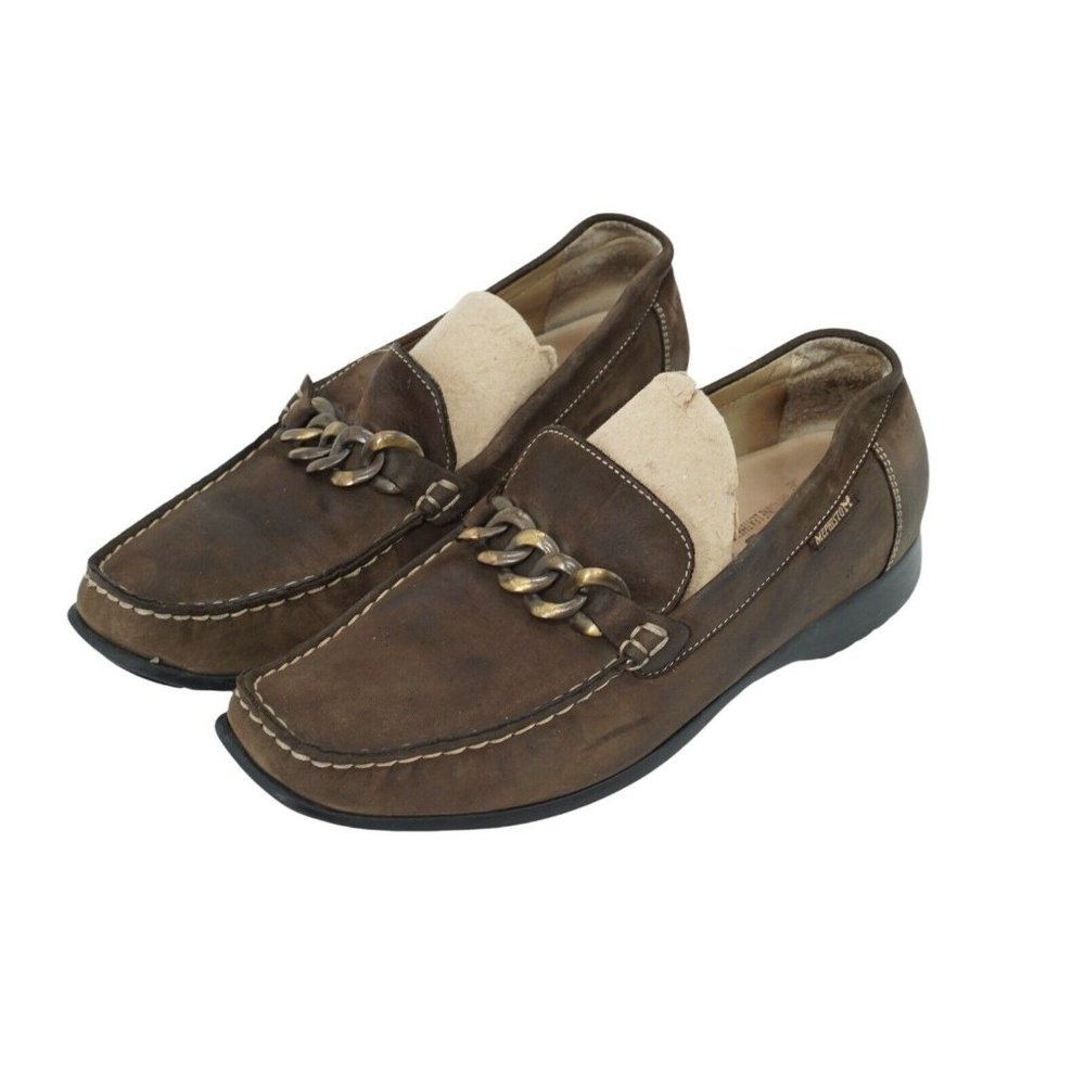 MEPHISTO COOL-AIR Brown Suede Leather Loafers Horse Bit Shoes Women US 8 Slip On